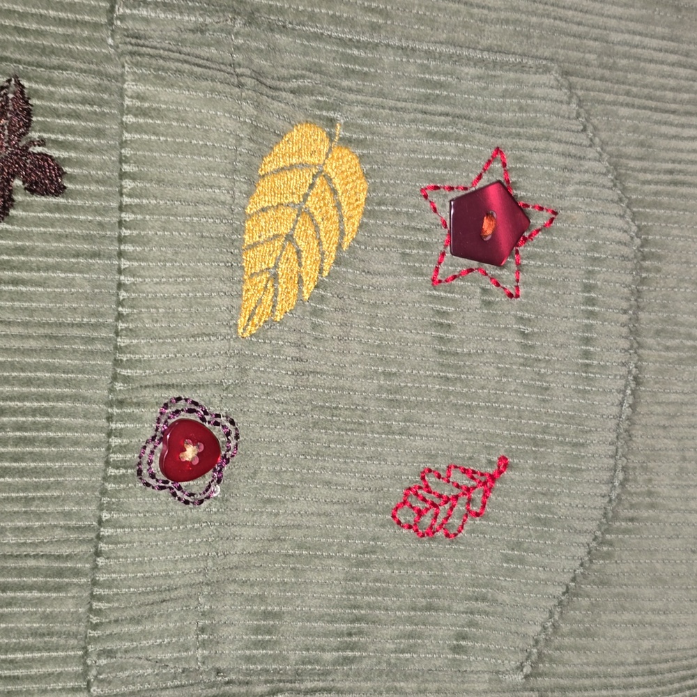 VTG Baxter & Wells Cotton Green Corduroy Fall Vest Womens Size Large - Picture 8 of 14